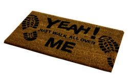 JVL Novelty Walk Over Me PVC Backed Coir Doormat.